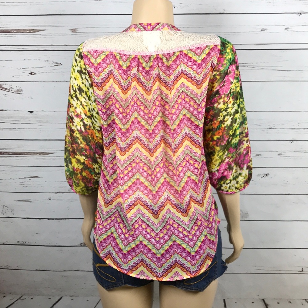 Anthropologie Fig and Flower floral print top PS - Picture 2 of 3